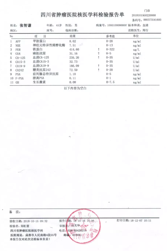 氢案例|他吸氢一个月后，肿瘤指标接近正常值